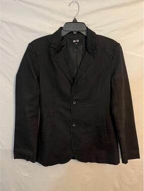 MA·CO Black Denim Blazer Sport Coat Lined Notch Lapel Women's Size Medium